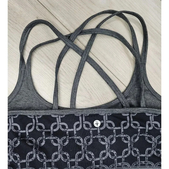 SOYBU Strappy Sun Dress Built in Bra Black Gray Size‎ Medium Geometric Print - Picture 3 of 7